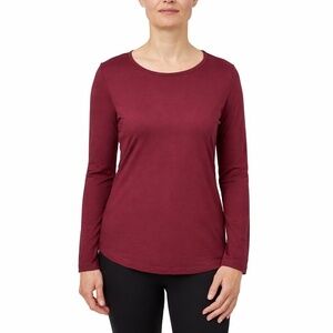 SEG'MENTS Women's XS Long Sleeve Activewear Top Dark Red Merino Wool H0531